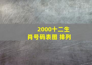 2000十二生肖号码表图 排列